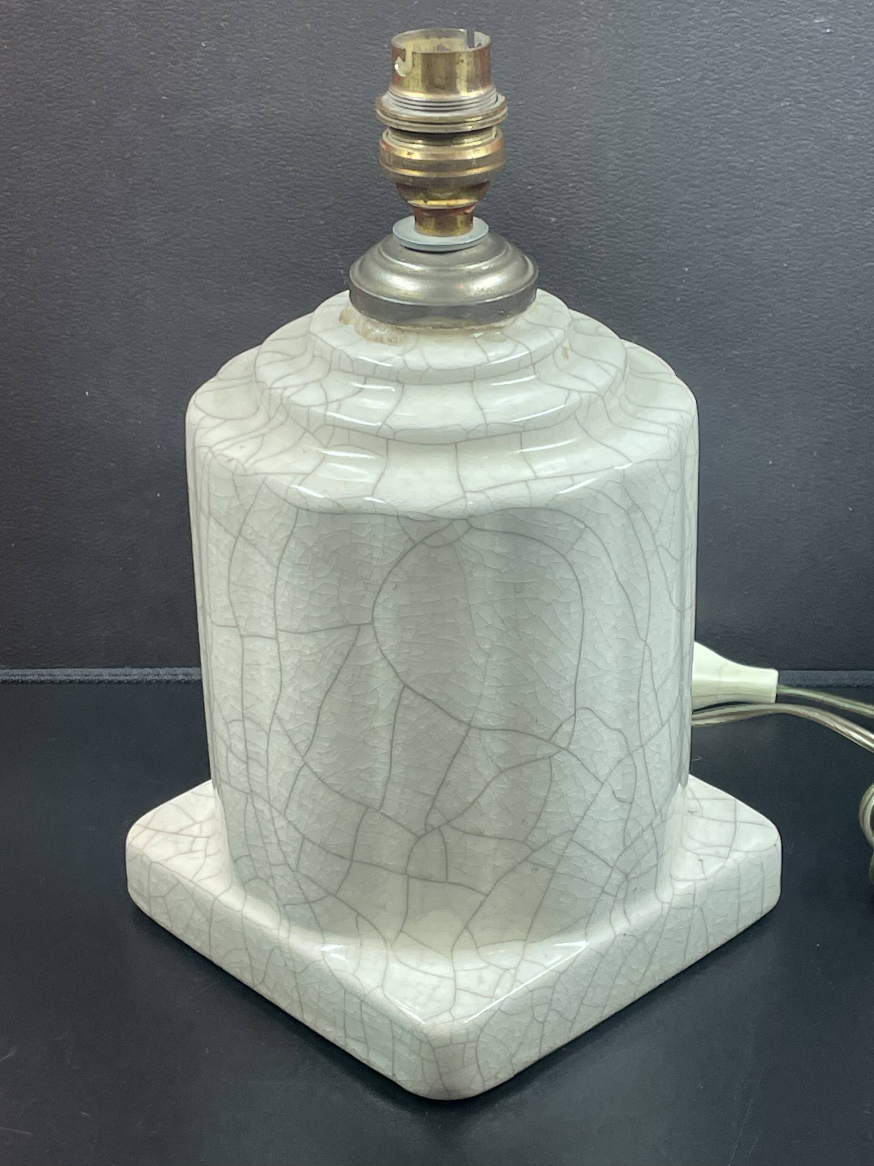 Art Deco cracked ceramic lamp base circa 1930 -