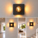 Black cement tile wall light