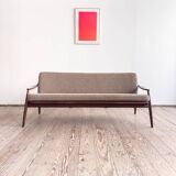 Mid Century Sofa par Hartmut Lohmeyer, teck et cannage