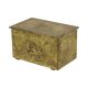 Large Repoussé Chest Coal Fireplace Brass Wood Early 20th Century