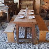 Old beech table solid 6 cutlery