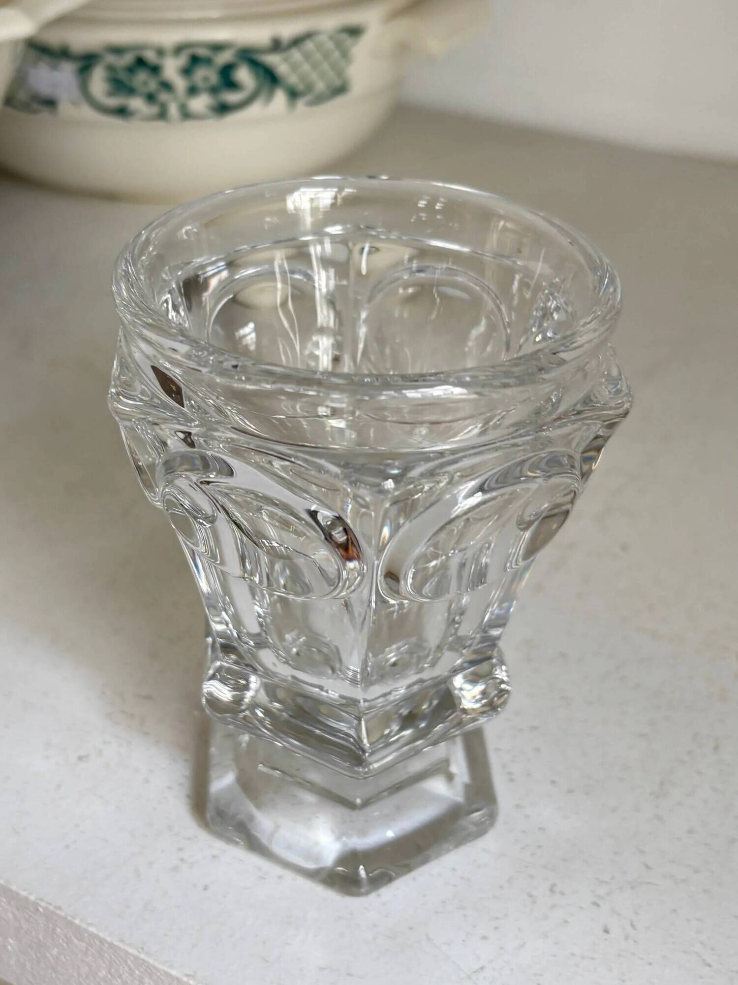 Hexagonal Baccarat crystal vase for violets