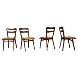 Vintage walnut dining chairs by Mier Topolcany, Czechoslovakia, 1960s, set of 4