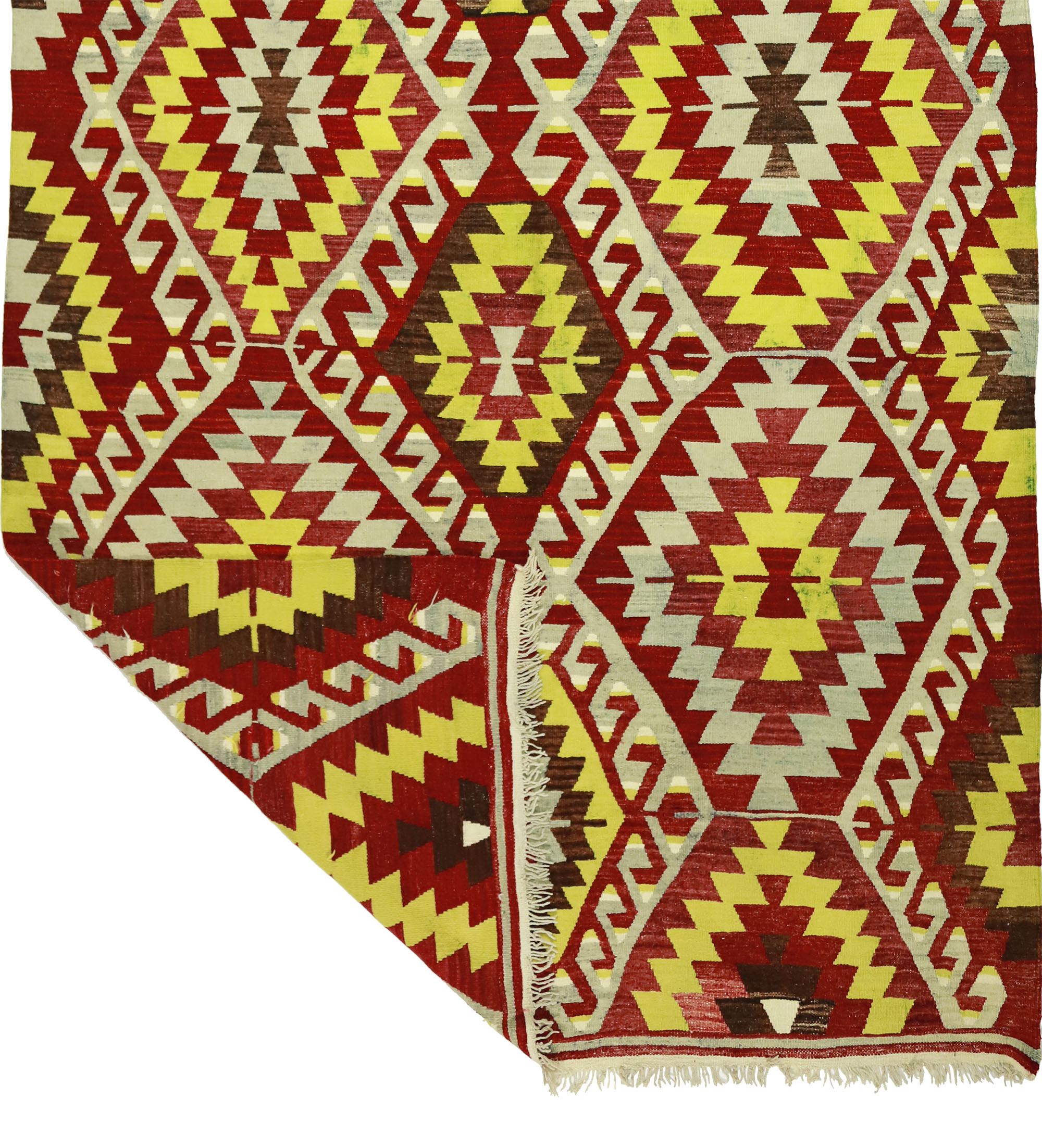 Anatolian handmade kilim rug 336 cm x 185 cm