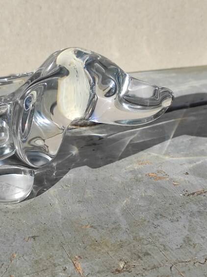 Crystal art dachshund dog tray Vannes Le Chatel