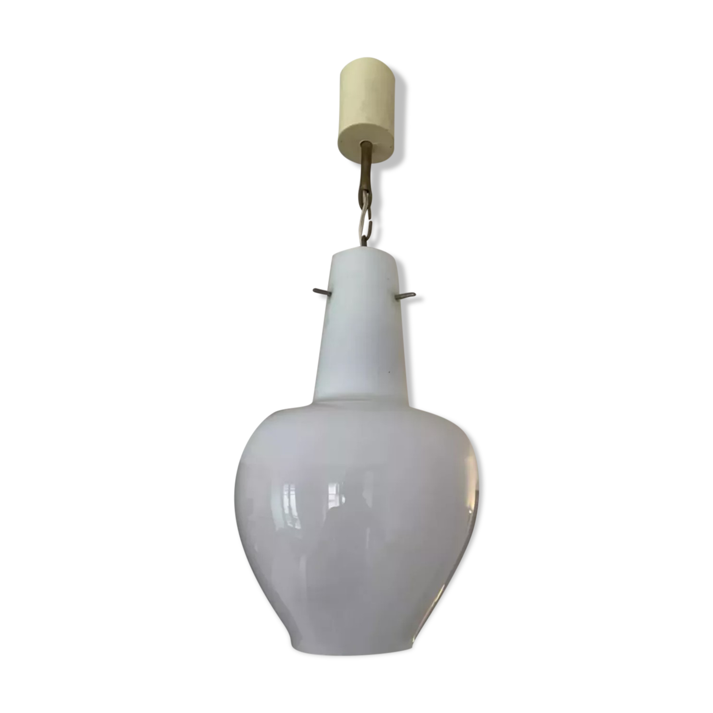 Vintage 1950s French water drop opaline pendant light