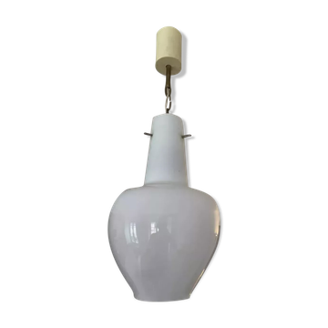 Suspension opaline goutte d'eau France 1950 vintage