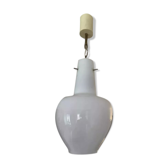 Suspension opaline goutte d'eau France 1950 vintage