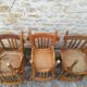 Mismatched bistro chairs