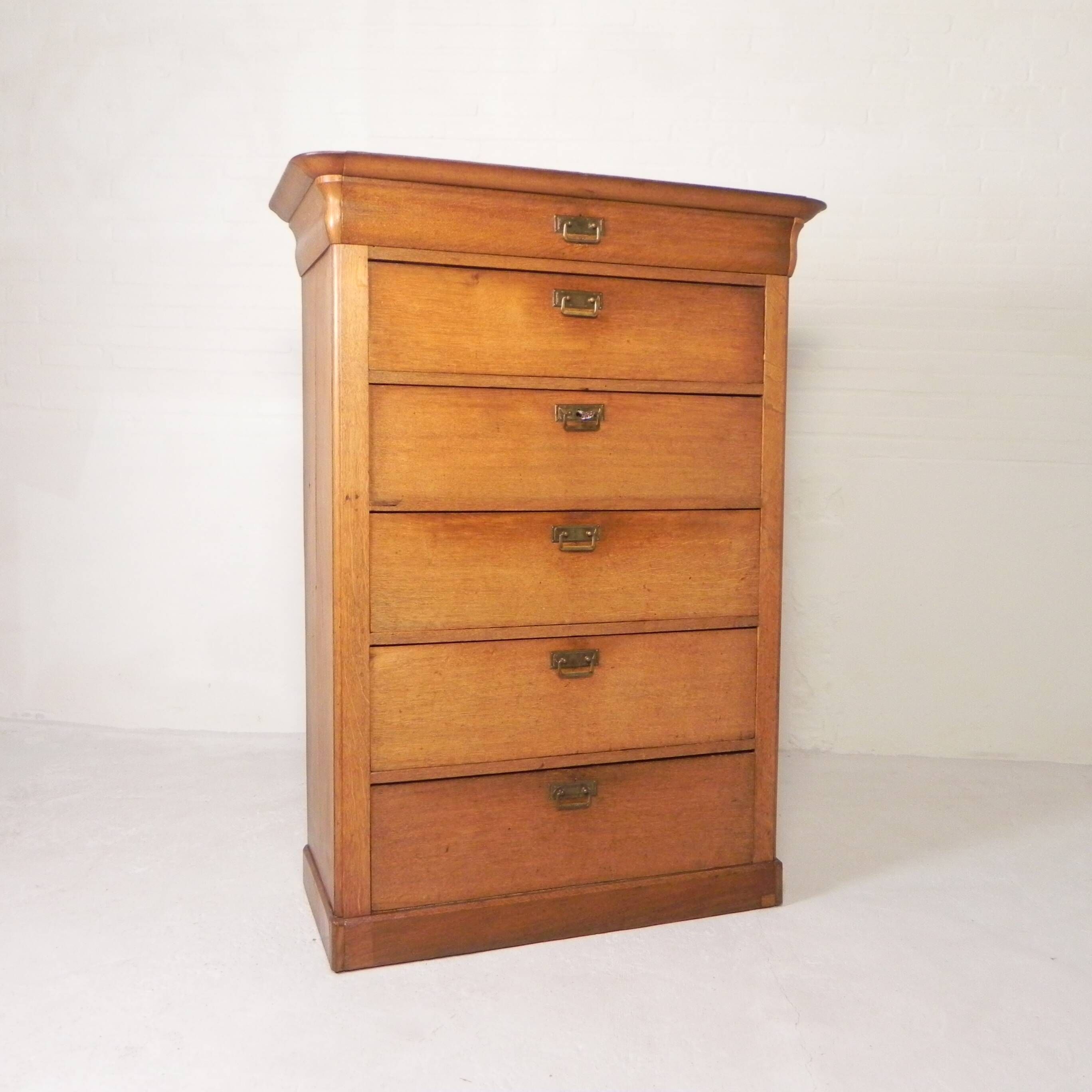 Commode avec 5 tiroirs et 1 abattant, chiffonière, fin du XIXe siècle