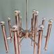 Large chrome metal chandelier (24 lights), Sciolari design, 1970.