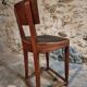 Chaise française ancienne en hêtre – Début 1900 – Dossier courbé massif