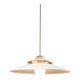 Vintage Italian Brass and Metal Saucer Pendant Lamp, 1970s