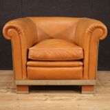 Italian design armchair in leather from the 70s