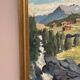 Oil on Canvas “Huts in the Mountains” by Weidofolk, Vintage & Framed