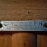 Vintage 1930s French bistro table – beech base, walnut top and nickel-plated stand