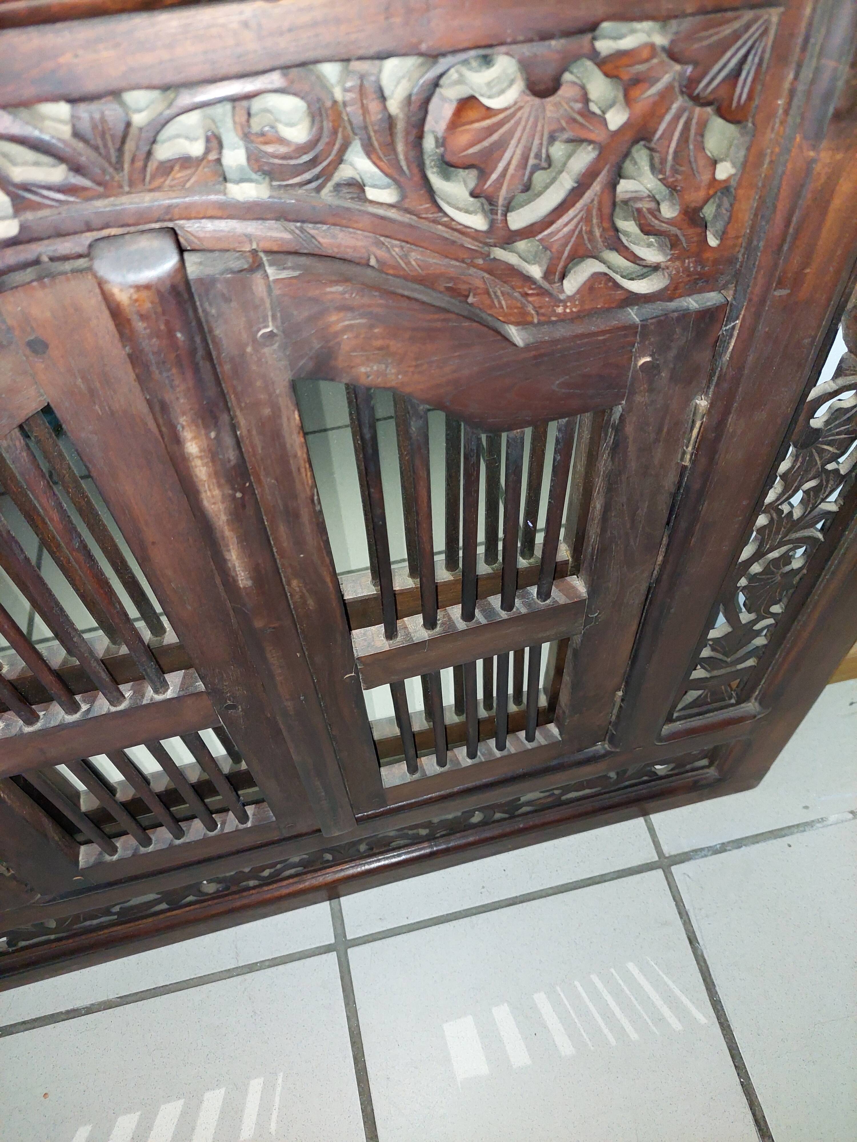 Mirror with shutters carved Indonesian