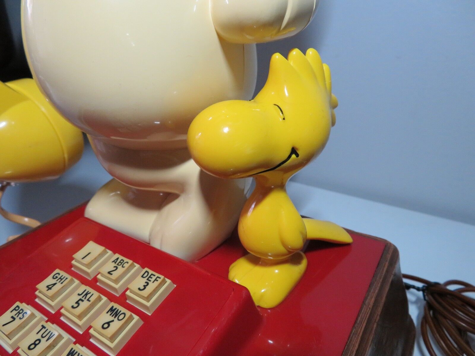 Landline Phone Snoopy & Woodstock Peanuts Vintage Rotating Head 80s