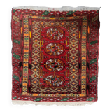 Handmade vintage Afghan Ersari mat 46cm x 50cm 1960s