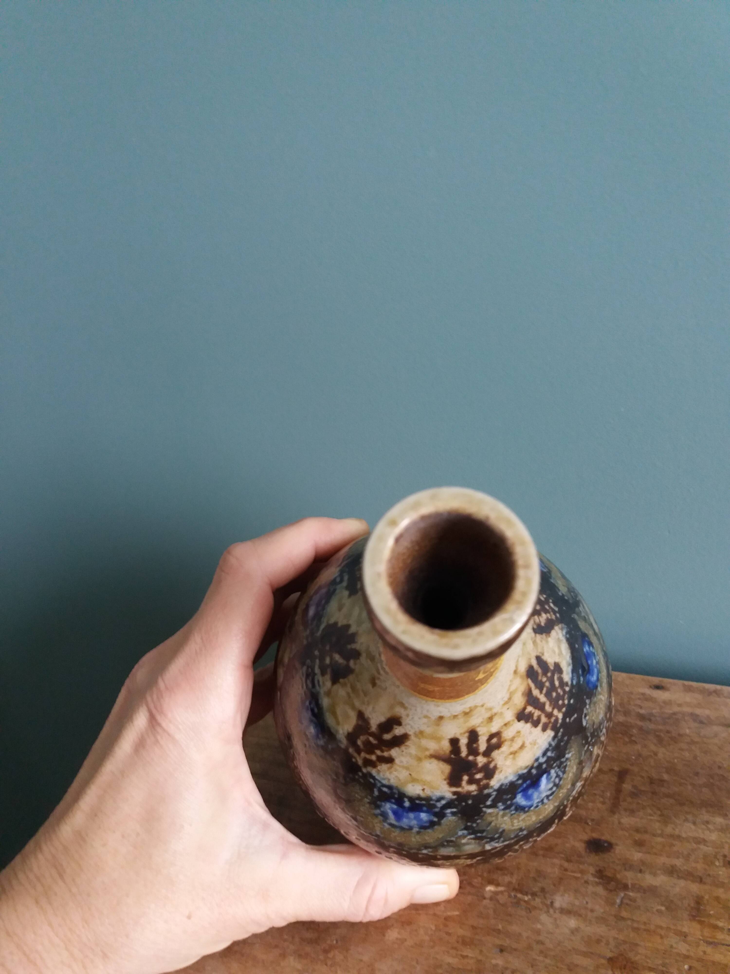 Stoneware vase signed Jean Claude Courjault Keraluc