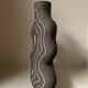 Raw black stoneware vase