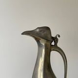 Polished pewter penguin-shaped carafe designed by Hugo Leven for Kayserzinn
