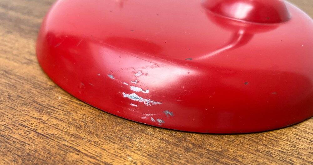 Red German table lamp mid-century 6786 by Christian Dell for Kaiser Idell, 1960s