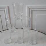 Set of 6 water glasses engraved 50s