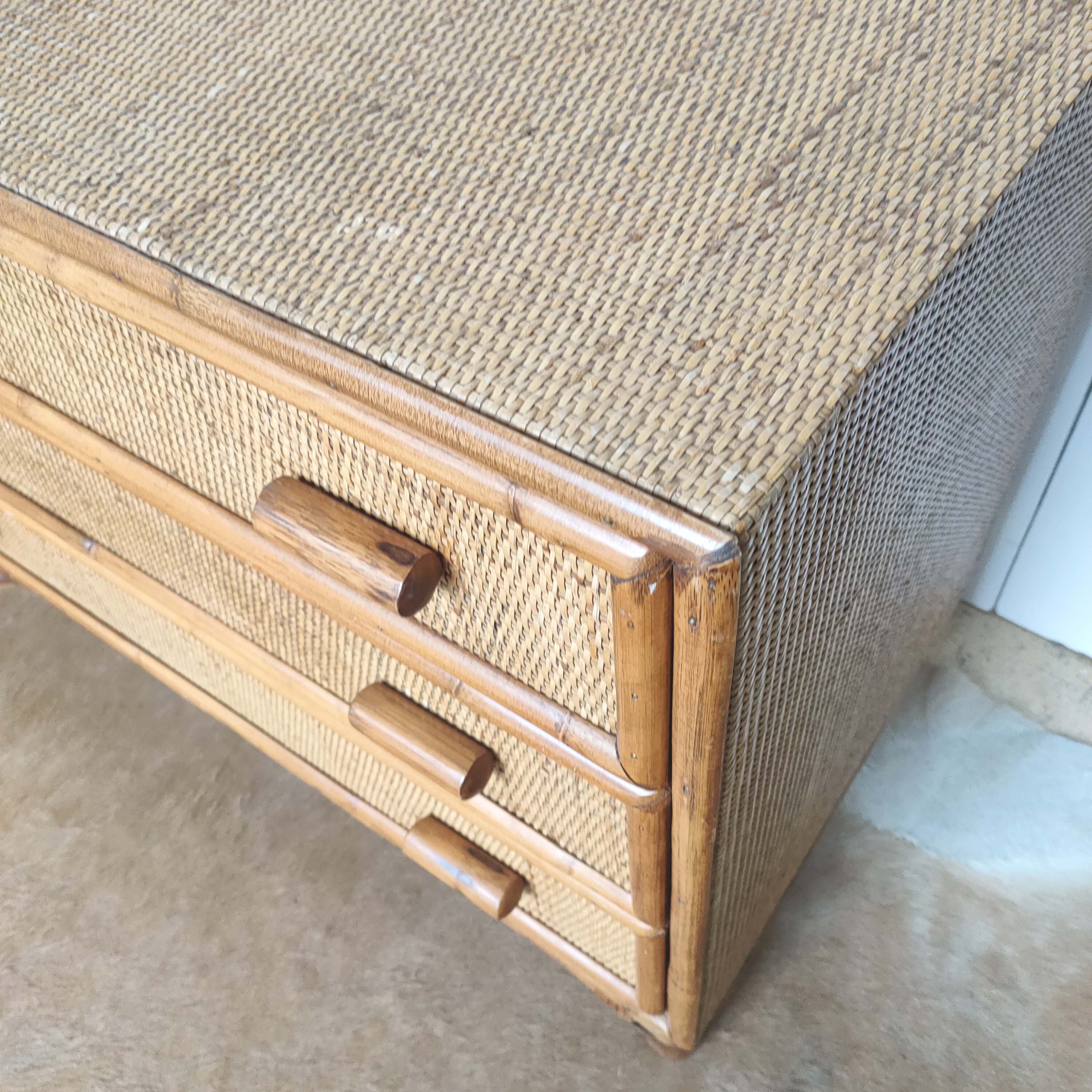 Commode bambou et rotin