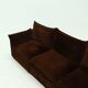 Rare 1970s brown velvet multifunctional modular sofa