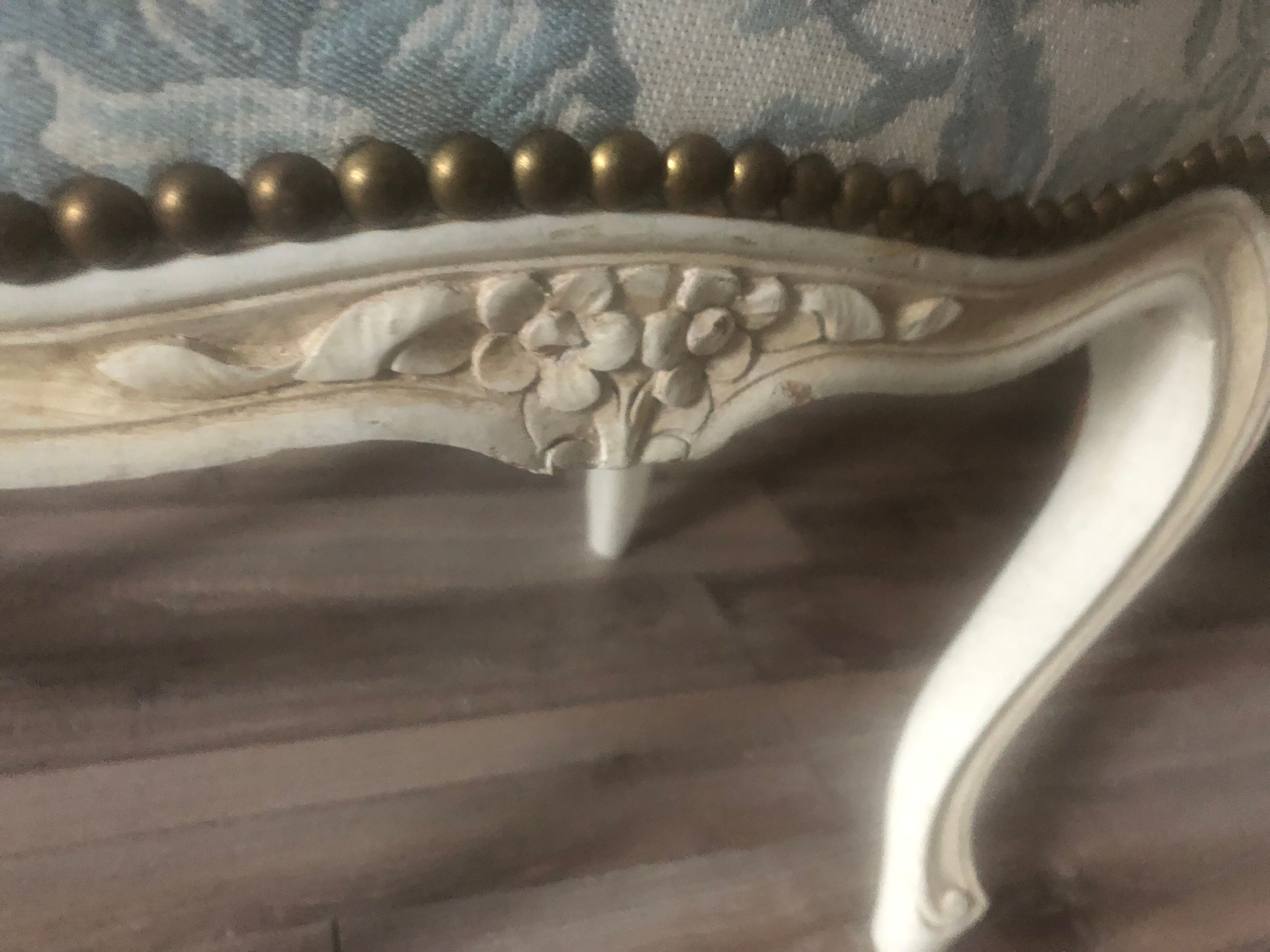 Armchair and its footrest Louis XV style