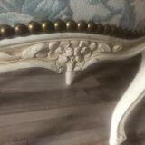 Armchair and its footrest Louis XV style
