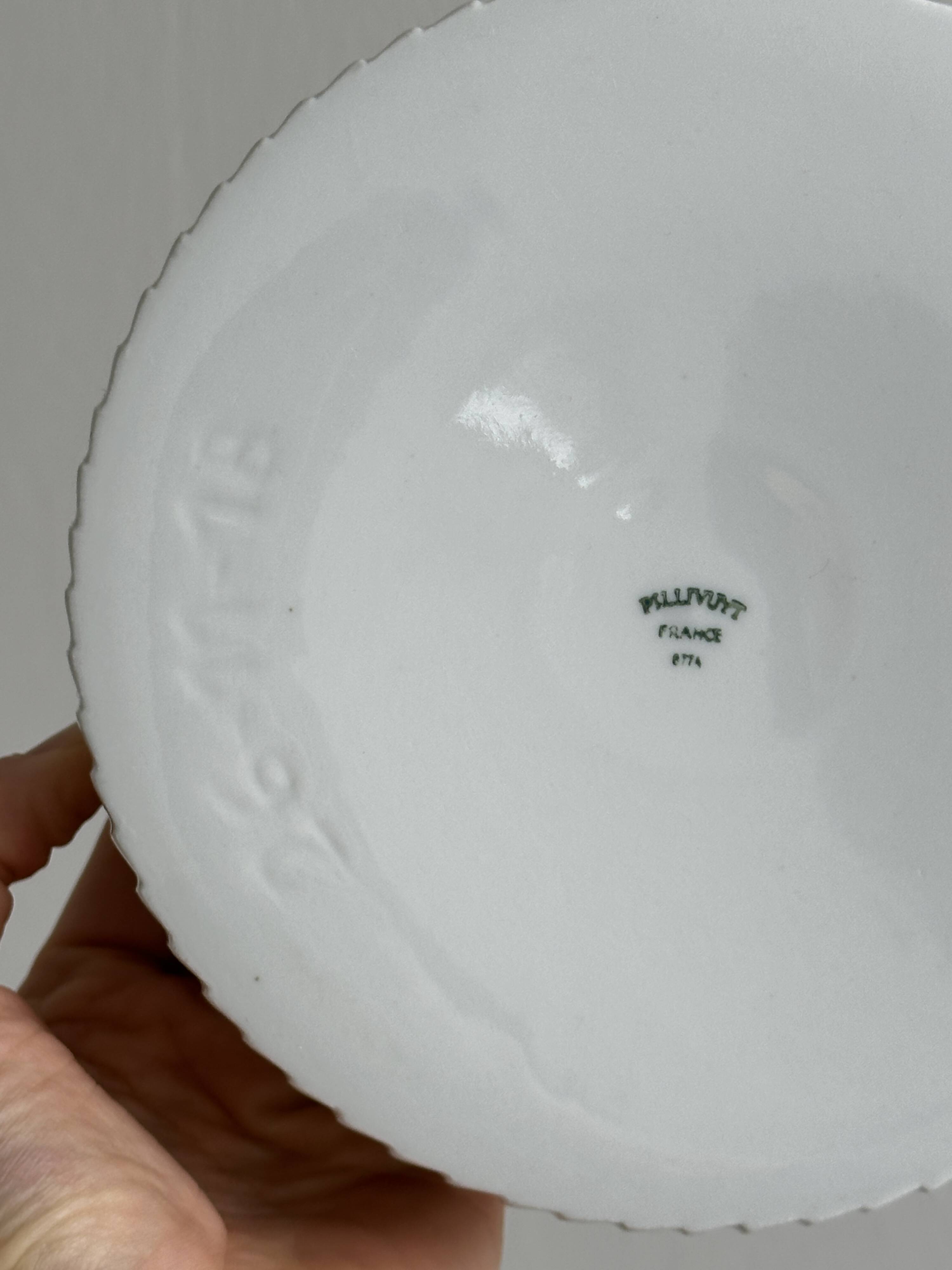 White hollow dish in Pillivuyt porcelain