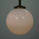 Charming vintage glass globe pendant lamp, milk glass in ArtDeco style