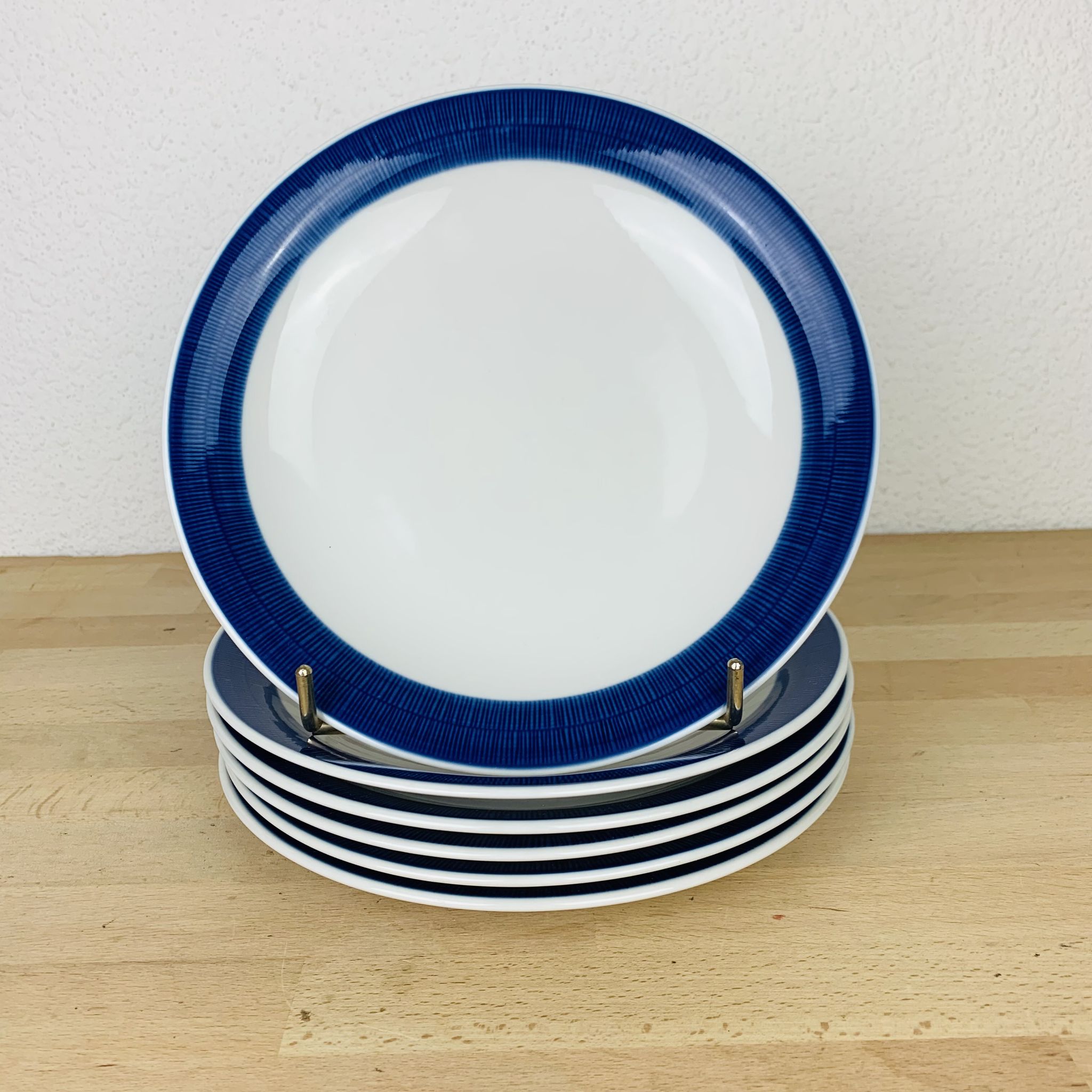 6 Koka ceramic dinner plates by Rörstrand Sweden, Scandinavian