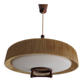 Suspension Temde en sisal et teck vers 1960