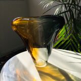 Mid-century blown crystal tricolour vase by Per Lütken