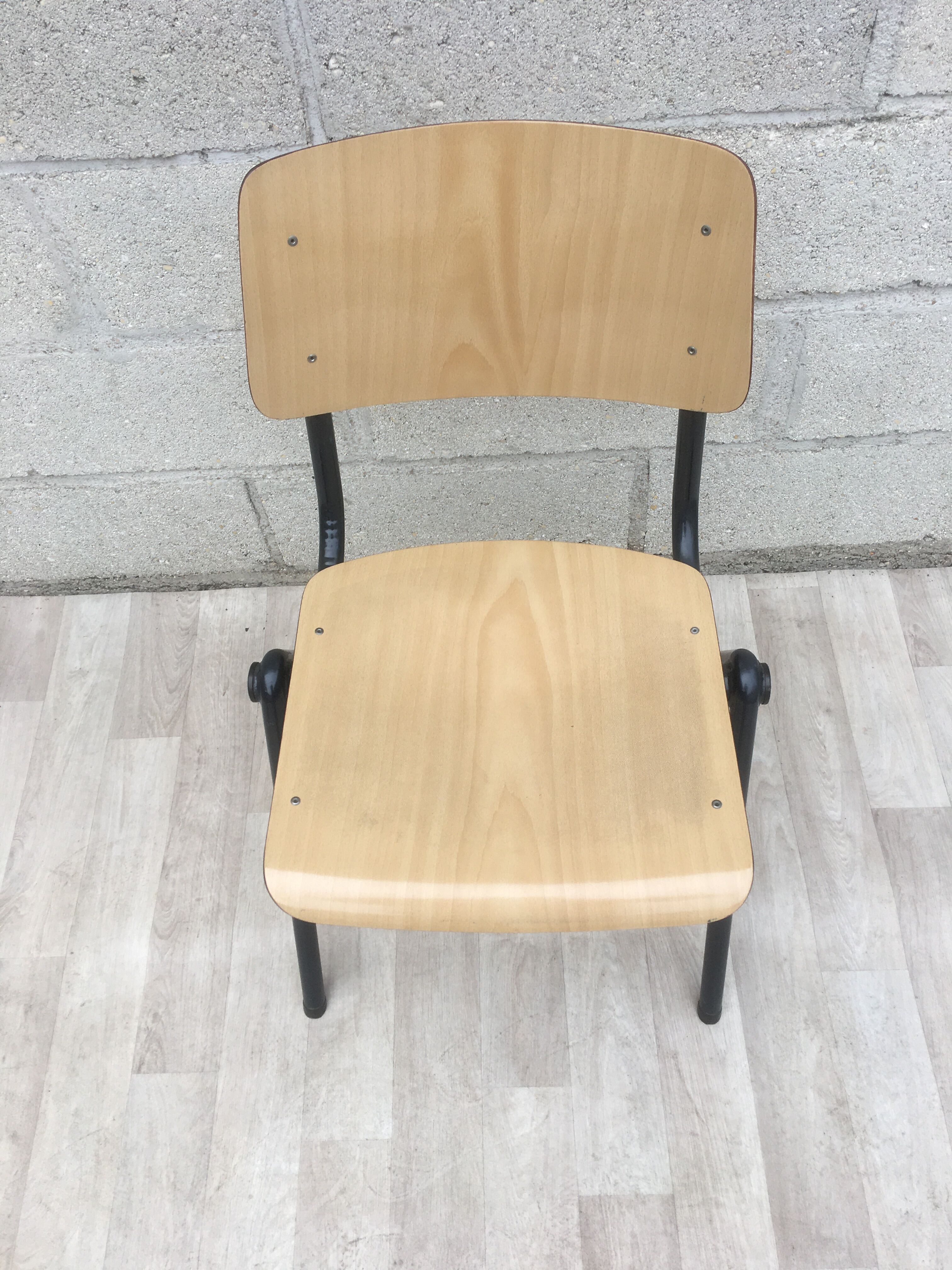 Lot de 6 chaises vintage Galvanitas couleur crème
