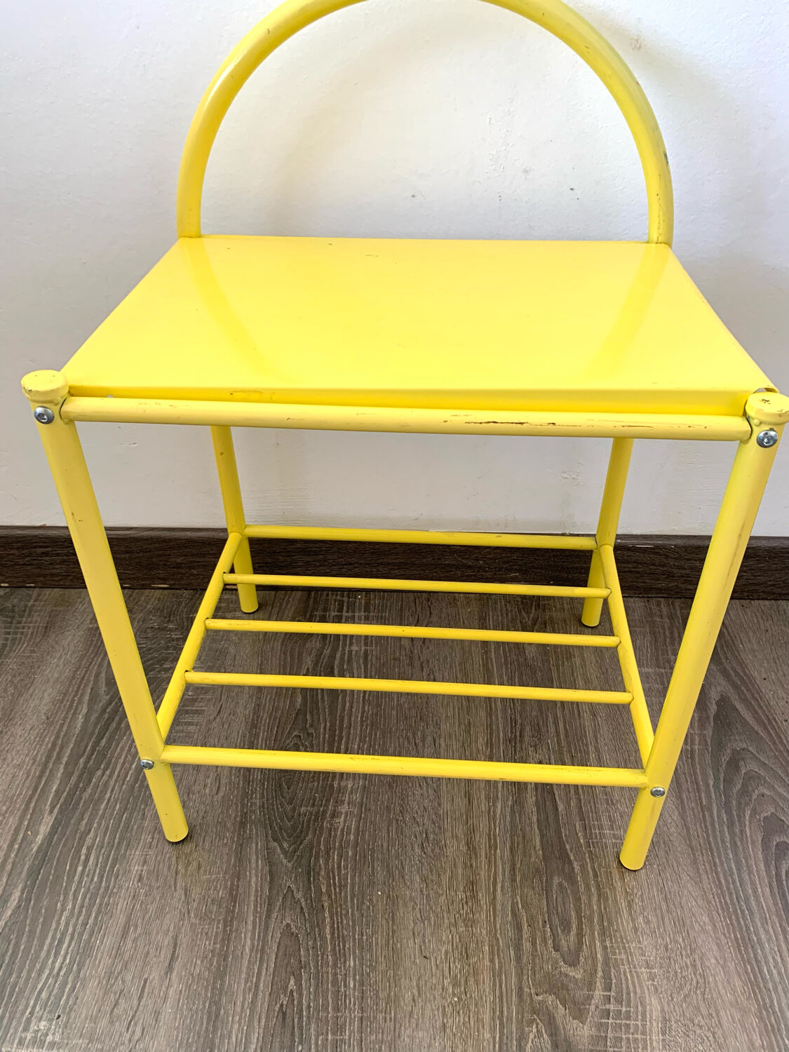 Yellow bedside table