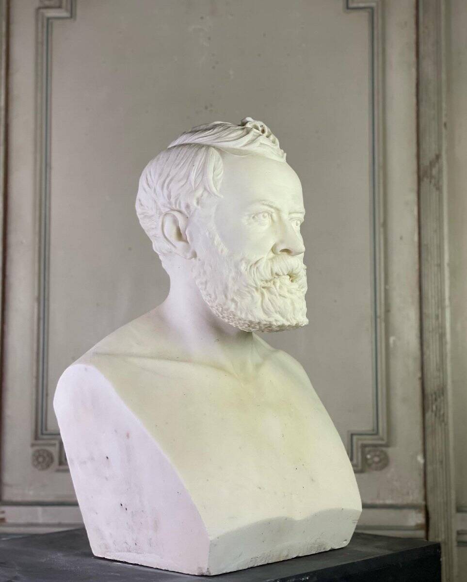 White marble statue bust signed Cassano