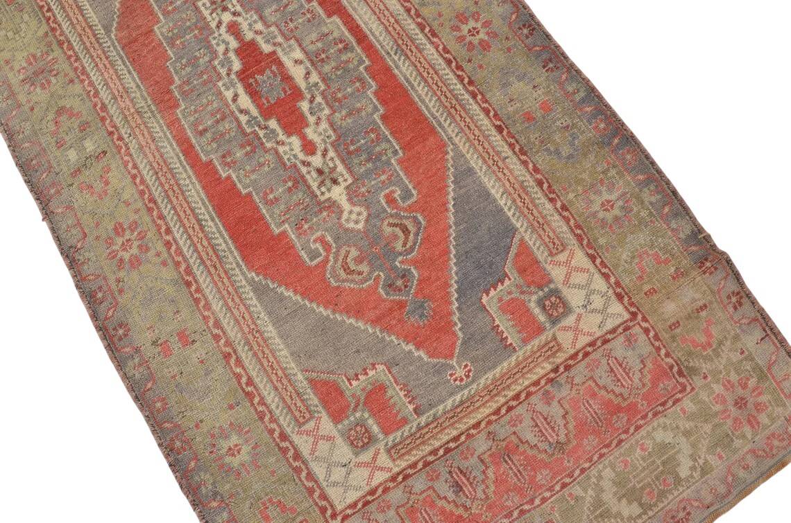Tribal Vintage Oushak Carpet
