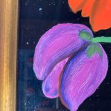 Tableau ancien , nature morte aux tulipes XX siècle