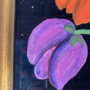 Tableau ancien , nature morte aux tulipes XX siècle