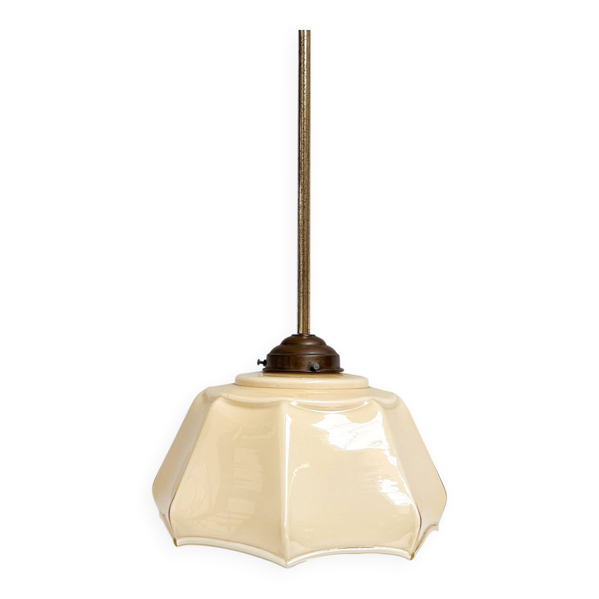 Curved glass Art Deco ceiling lamp, 1930s