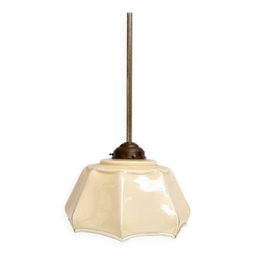 Curved glass Art Deco ceiling lamp, 1930s