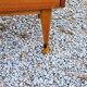 Vintage golden mahogany chest of drawers 3 drawers conical feet from the 60s