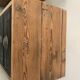 Pair of small brutalist chests of drawers in patinated fir, 20th century.
