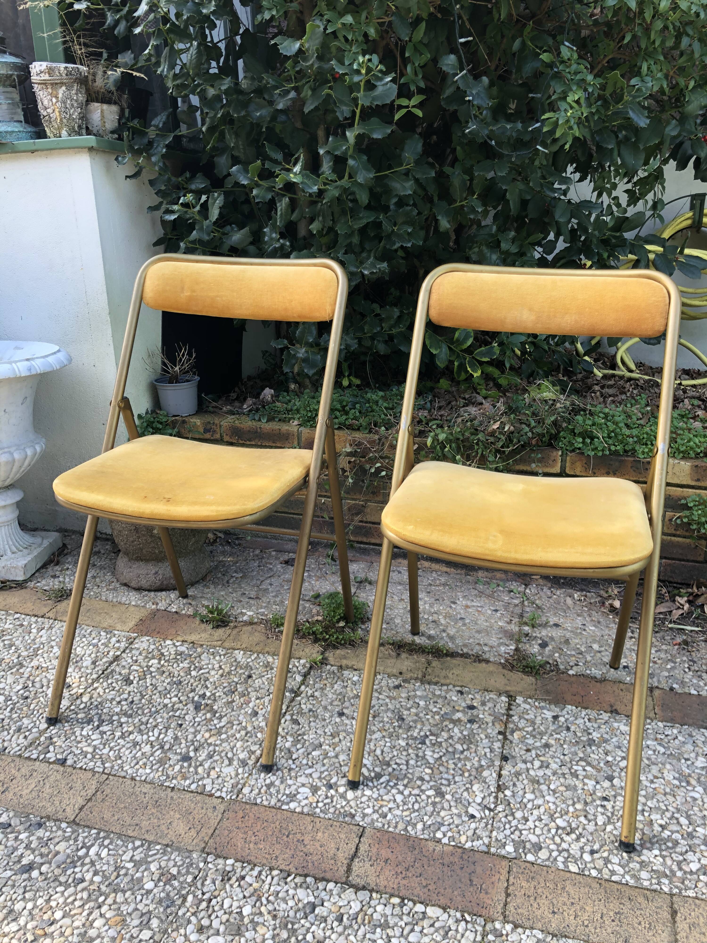 Paire de chaises pliantes vintages