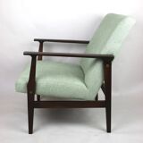 Fauteuil vert clair vintage années 1970