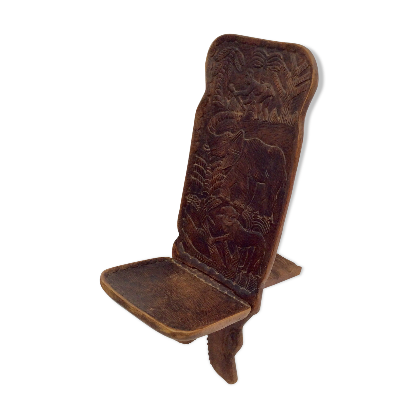 African carved wooden stool works around the 1940s